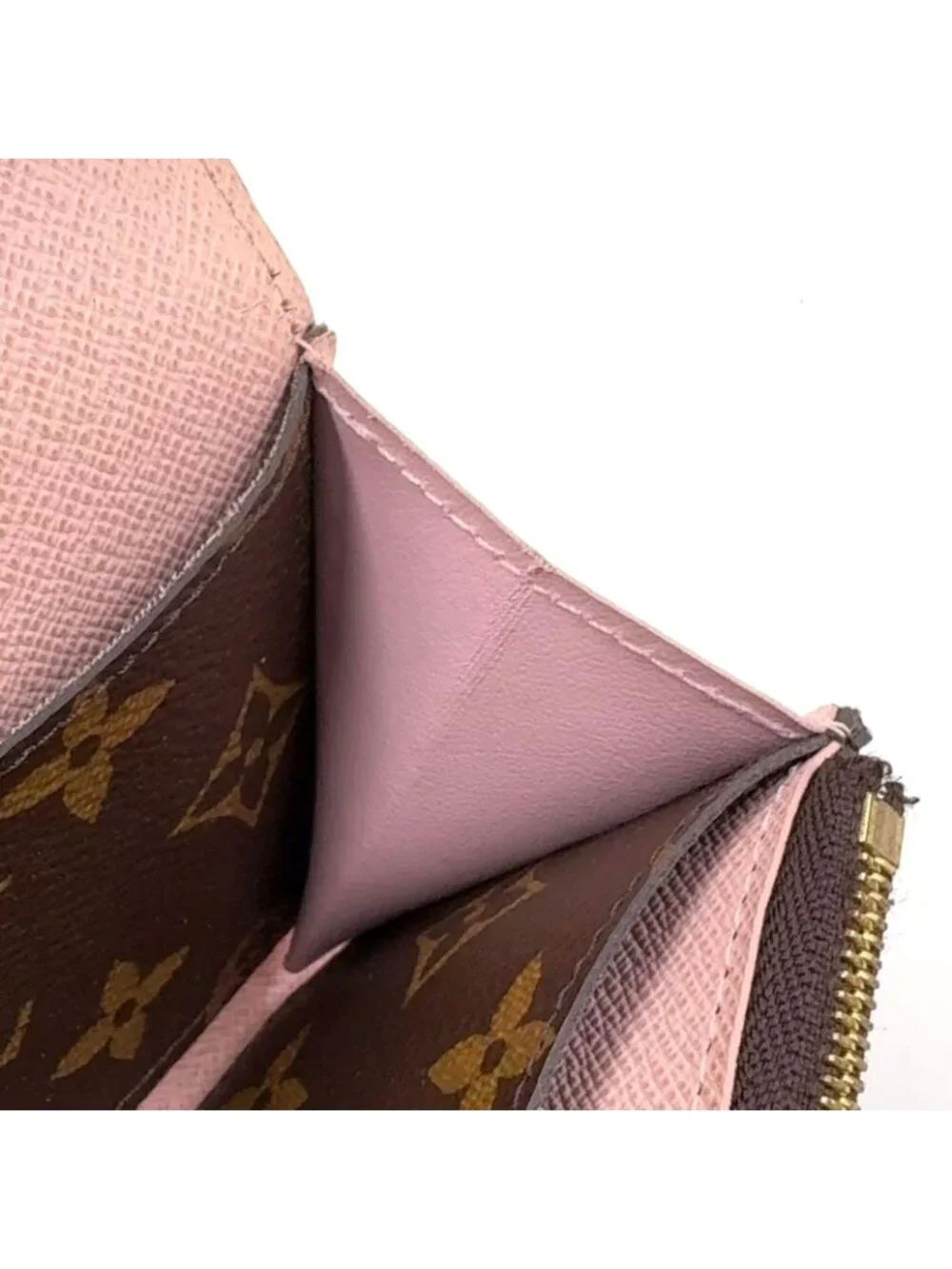 Louis Vuitton Portefeuille Emily Monogram Initials Leather Brown Light Pink